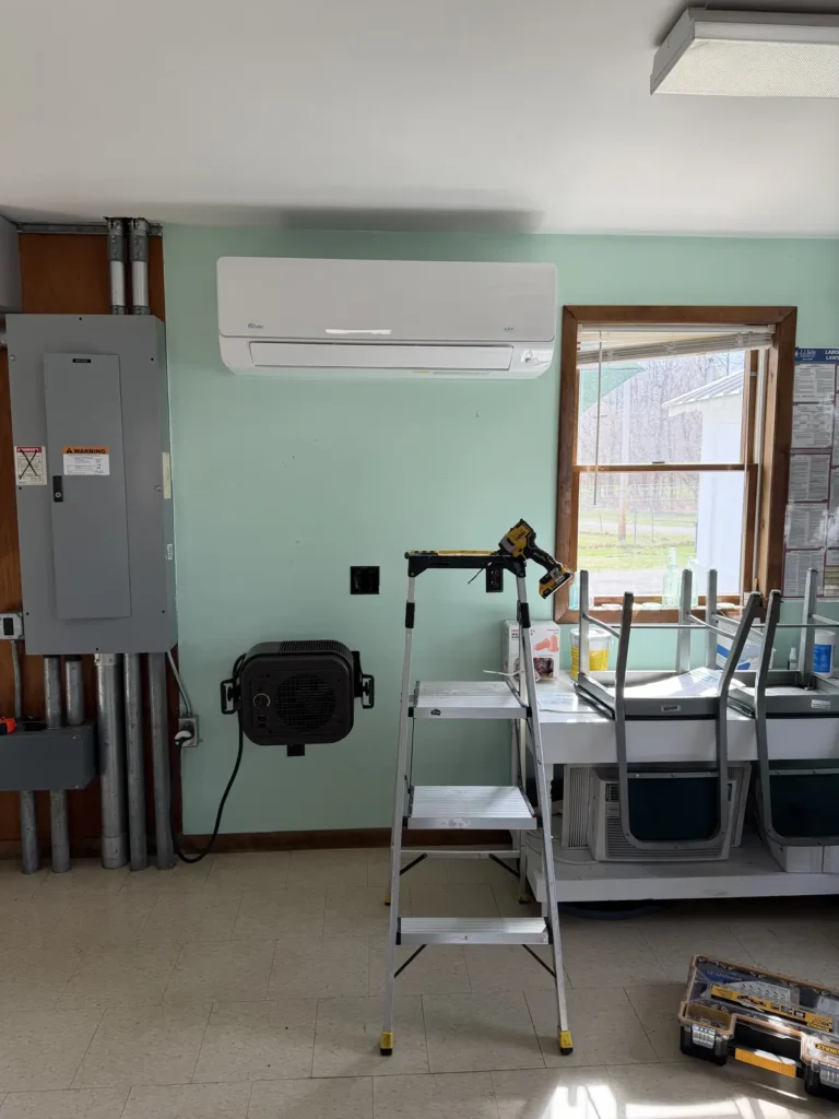 Astello LLC ductless mini-split indoor wall unit installed in Troy, NY.